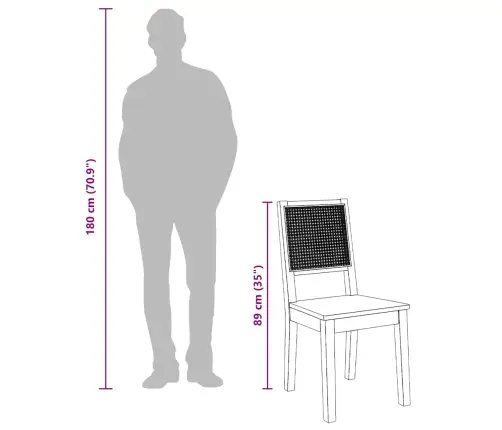 Ēdamistabas Krēsli 2 Gab. Masīvkoka Gumija Vidaxl