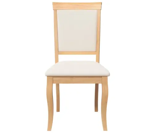 Ēdamistabas Krēsli Ar Spilveniem 2 Gab. Dabīga Masīvkoka Gumija Vidaxl