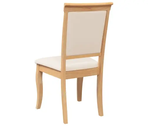 Ēdamistabas Krēsli Ar Spilveniem 2 Gab. Dabīga Masīvkoka Gumija Vidaxl