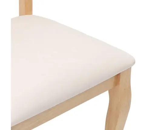 Ēdamistabas Krēsli Ar Spilveniem 2 Gab. Dabīga Masīvkoka Gumija Vidaxl