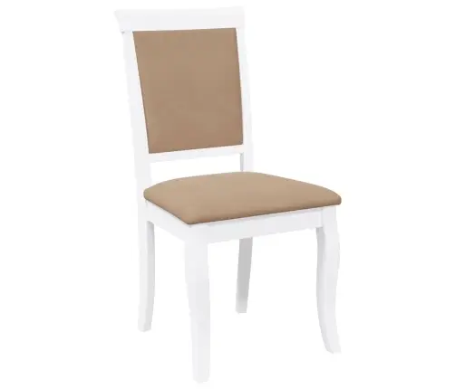 Ēdamistabas Krēsli Ar Spilveniem 2 Gab. Balta Masīvkoka Gumija Vidaxl