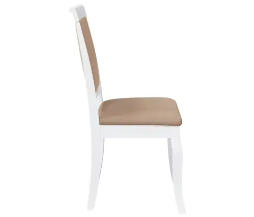 Ēdamistabas Krēsli Ar Spilveniem 2 Gab. Balta Masīvkoka Gumija Vidaxl