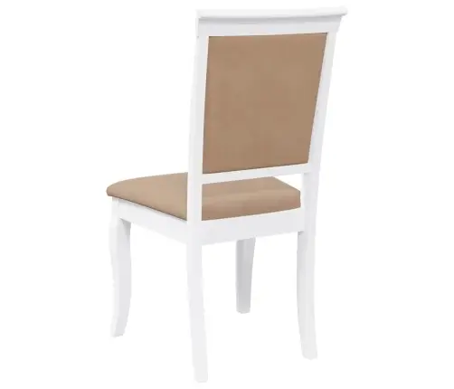 Ēdamistabas Krēsli Ar Spilveniem 2 Gab. Balta Masīvkoka Gumija Vidaxl