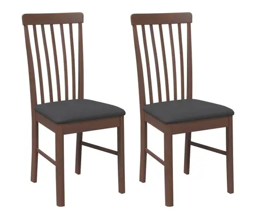 Ēdamistabas Krēsli Ar Spilveniem 2 Gab. Brūna Masīvkoka Gumija Vidaxl