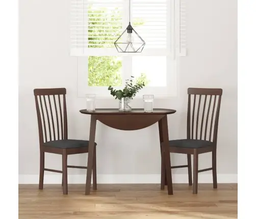 Ēdamistabas Krēsli Ar Spilveniem 2 Gab. Brūna Masīvkoka Gumija Vidaxl