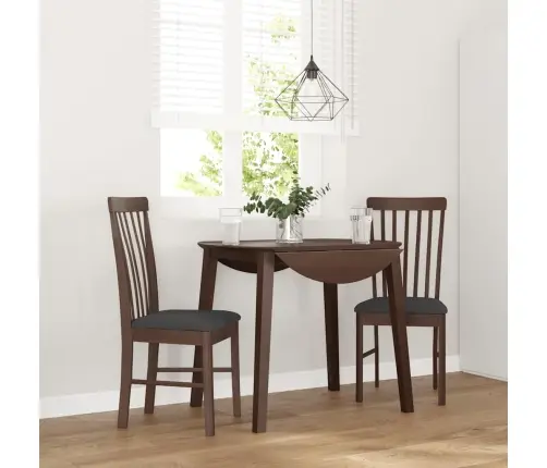 Ēdamistabas Krēsli Ar Spilveniem 2 Gab. Brūna Masīvkoka Gumija Vidaxl