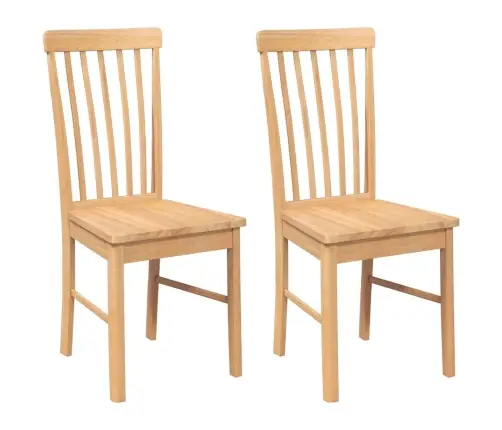 Ēdamistabas Krēsli 2 Gab. Masīvkoka Gumija Vidaxl