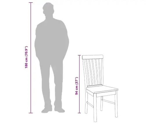 Ēdamistabas Krēsli 2 Gab. Masīvkoka Gumija Vidaxl