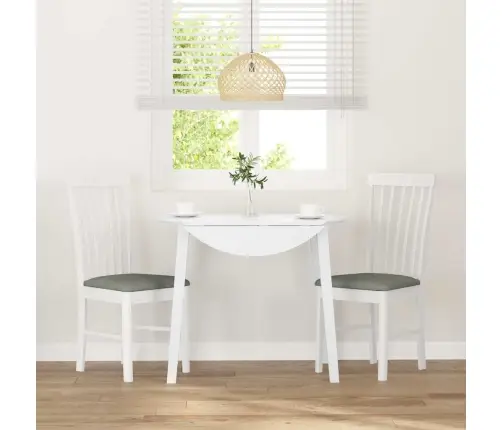 Ēdamistabas Krēsli Ar Spilveniem 2 Gab. Balta Masīvkoka Gumija Vidaxl