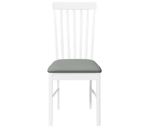 Ēdamistabas Krēsli Ar Spilveniem 2 Gab. Balta Masīvkoka Gumija Vidaxl