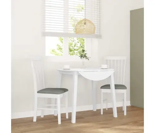 Ēdamistabas Krēsli Ar Spilveniem 2 Gab. Balta Masīvkoka Gumija Vidaxl