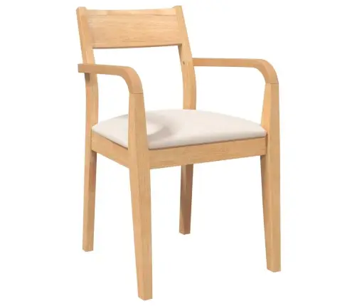 Ēdamistabas Krēsli Ar Spilveniem 2 Gab. Dabīga Masīvkoka Gumija Vidaxl