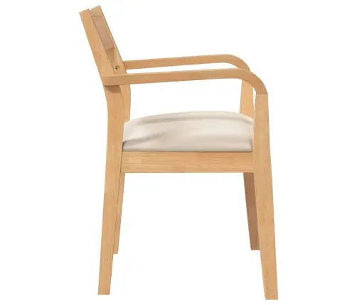 Ēdamistabas Krēsli Ar Spilveniem 2 Gab. Dabīga Masīvkoka Gumija Vidaxl