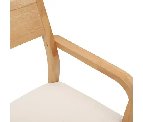 Ēdamistabas Krēsli Ar Spilveniem 2 Gab. Dabīga Masīvkoka Gumija Vidaxl