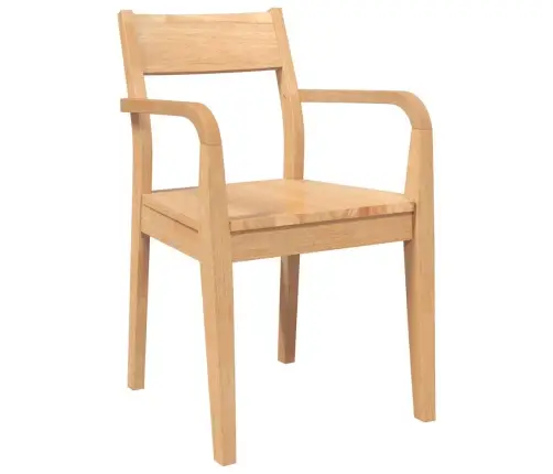 Ēdamistabas Krēsli 2 Gab. Dabīga Masīvkoka Gumija Vidaxl