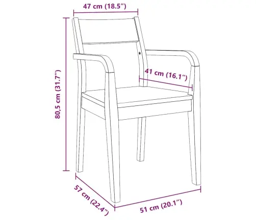 Ēdamistabas Krēsli 2 Gab. Dabīga Masīvkoka Gumija Vidaxl