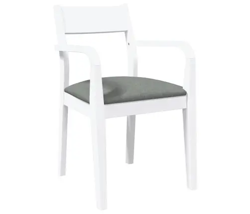 Valgomojo Kėdės Su Pagalvėlėmis 2 Vnt Balta Medžio Masyvo Guma