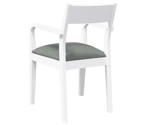 Valgomojo Kėdės Su Pagalvėlėmis 2 Vnt Balta Medžio Masyvo Guma