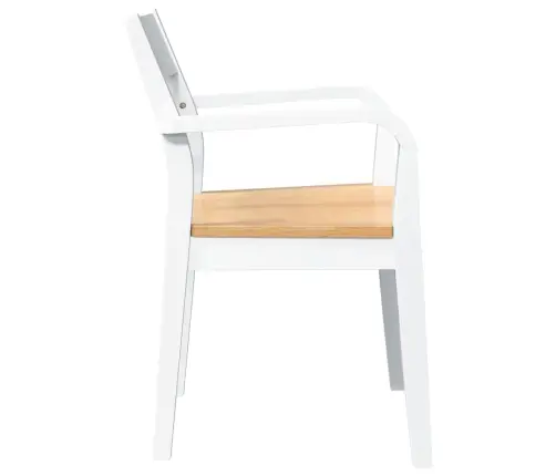 Ēdamistabas Krēsli 2 Gab. Balta Masīvkoka Gumija Vidaxl