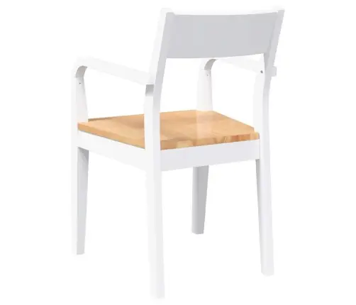 Ēdamistabas Krēsli 2 Gab. Balta Masīvkoka Gumija Vidaxl