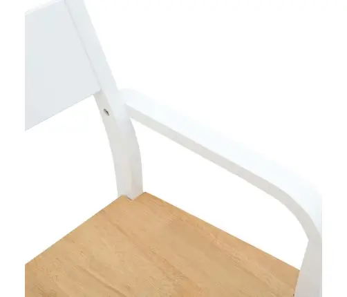 Ēdamistabas Krēsli 2 Gab. Balta Masīvkoka Gumija Vidaxl