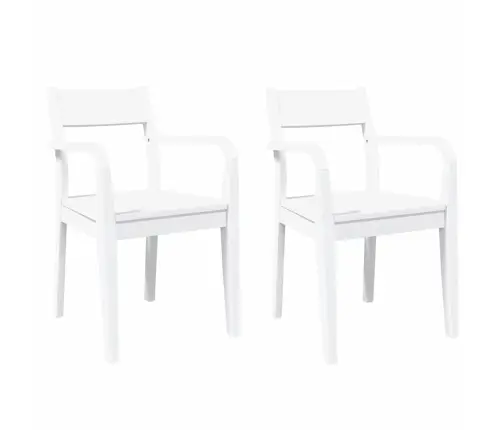 Valgomojo Kėdės 2 Vnt Baltos Medžio Masyvo Gumos