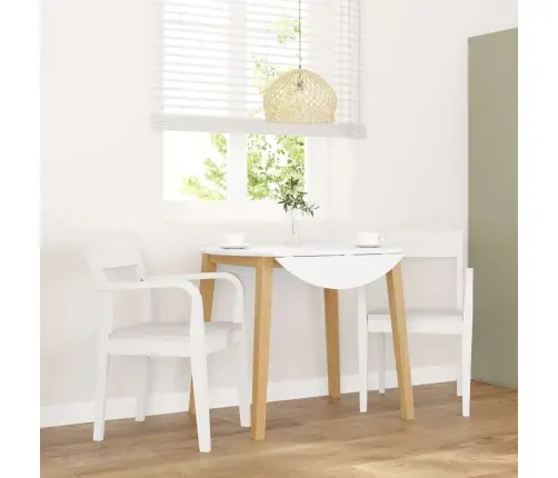 Valgomojo Kėdės 2 Vnt Baltos Medžio Masyvo Gumos