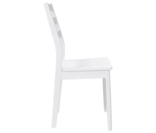 Ēdamistabas Krēsli 2 Gab. Balta Masīvkoka Gumija Vidaxl