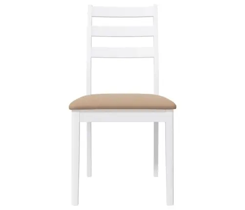 Ēdamistabas Krēsli Ar Spilveniem 2 Gab. Balta Masīvkoka Gumija Vidaxl