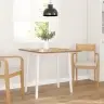 Ēdamistabas Galds Balta Masīvkoka Gumija Vidaxl