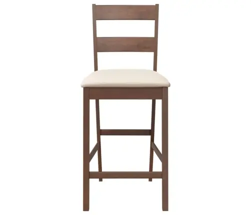 Bāra Krēsli Ar Spilveniem 2 Gab. Brūna Masīvkoka Gumija Vidaxl