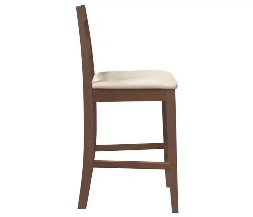 Bāra Krēsli Ar Spilveniem 2 Gab. Brūna Masīvkoka Gumija Vidaxl