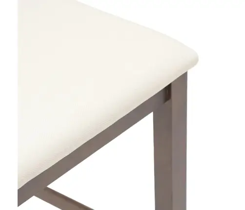 Bāra Krēsli Ar Spilveniem 2 Gab. Brūna Masīvkoka Gumija Vidaxl