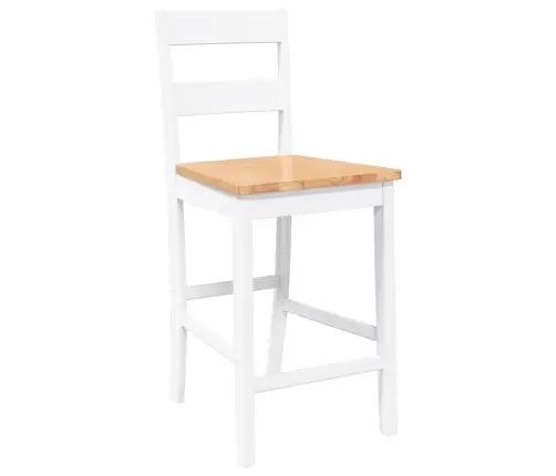 Bāra Krēsli 2 Gab., Balta, Masīvs Gumijkoks Vidaxl