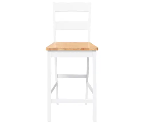 Bāra Krēsli 2 Gab., Balta, Masīvs Gumijkoks Vidaxl