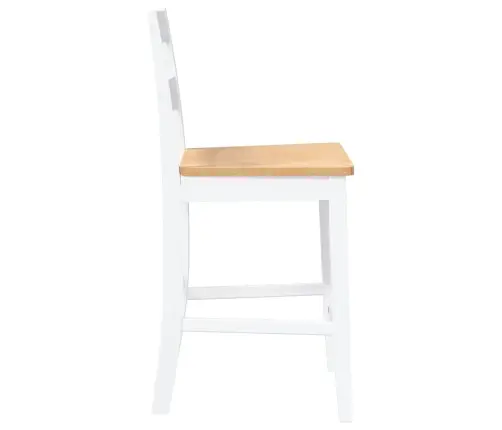 Bāra Krēsli 2 Gab., Balta, Masīvs Gumijkoks Vidaxl