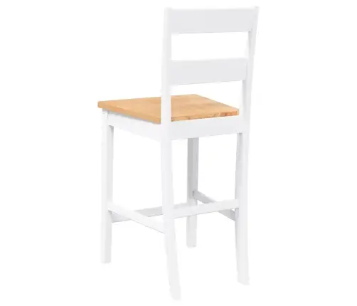 Bāra Krēsli 2 Gab., Balta, Masīvs Gumijkoks Vidaxl