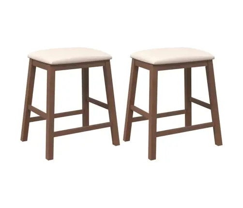 Baaritoolid Patjadega 2 Tk Pruun Täispuidust Kumm