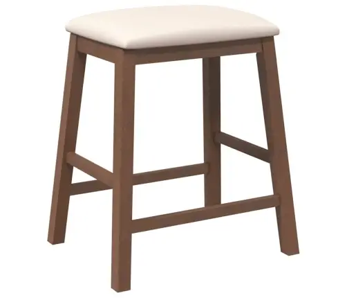 Baaritoolid Patjadega 2 Tk Pruun Täispuidust Kumm