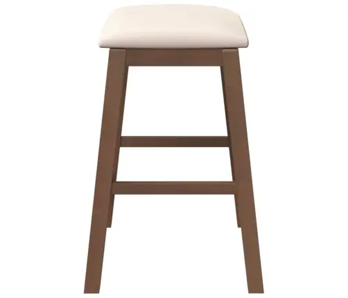 Baaritoolid Patjadega 2 Tk Pruun Täispuidust Kumm