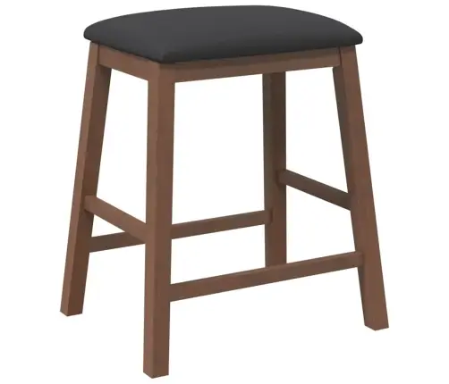 Bāra Krēsli Ar Spilveniem 2 Gab. Brūna Masīvkoka Gumija Vidaxl