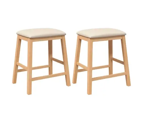 Bāra Krēsli Ar Spilveniem 2 Gab Masīvkoka Gumija Vidaxl