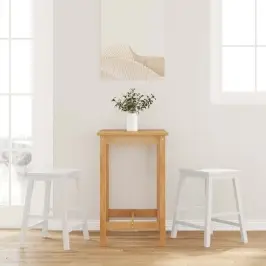 Bāra Krēsli 2 Gab. Balta Masīvkoka Gumija Vidaxl