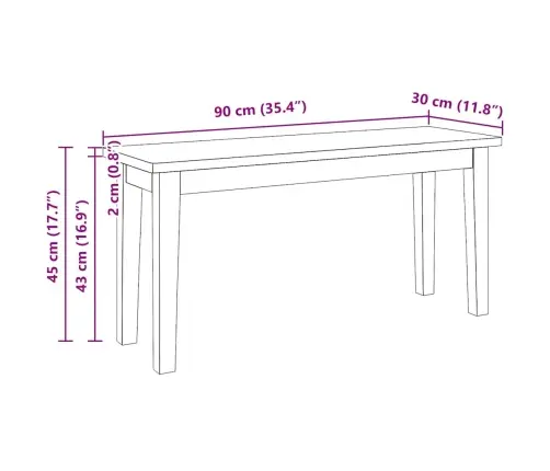 Sols 90 Cm Balta Masīvkoka Gumija Vidaxl