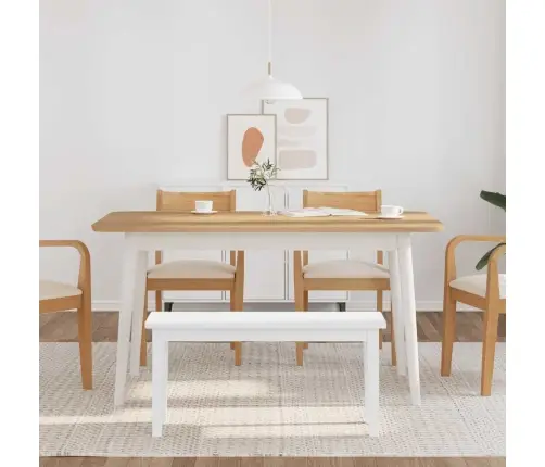 Sols 90 Cm Balta Masīvkoka Gumija Vidaxl