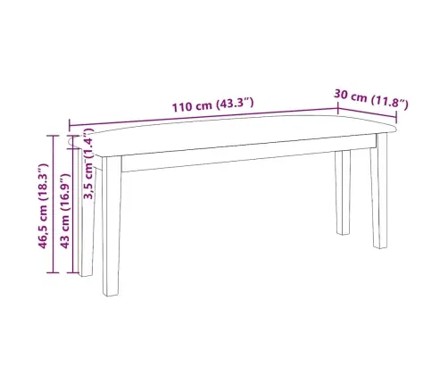 Sols 110 Cm Brūns Masīvkoka Gumija Vidaxl
