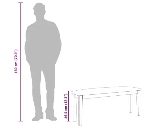 Sols 110 Cm Masīvkoka Gumija Vidaxl