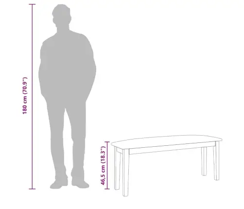 Sols 110 Cm Balta Masīvkoka Gumija Vidaxl