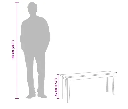 Sols 110 Cm Balta Masīvkoka Gumija Vidaxl
