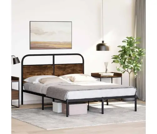 Voodiraam Ilma Madratsita, Suitsutatud Tamm, 140X190 Cm Voodiraam Ilma Madratsita, Suitsutatud Tamm, 140X190 Cm